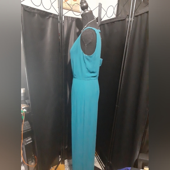 BcbgMaxAziria Camellia Women's Teal Green Sleeveless Jumpsuit Size Small - Picture 4 of 11